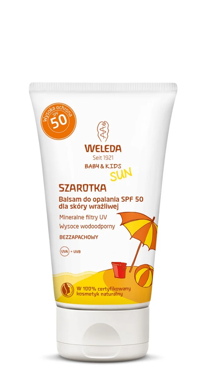 Weleda Baby & Kids Sun, Balsam do opalania SPF 50 dla skóry wrażliwej, 50 ml