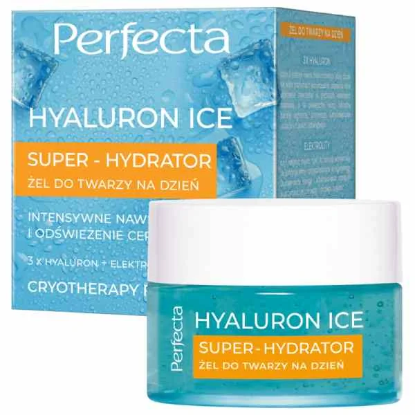 Perfecta Hyaluron Ice Super-Hydrator, krem-żel do twarzy na dzień, 50 ml