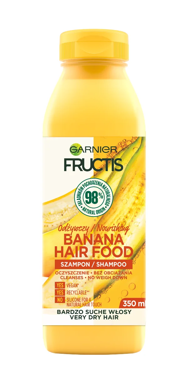 Garnier Fructis Banana Hair Food odżywczy szampon do włosów, 350 ml