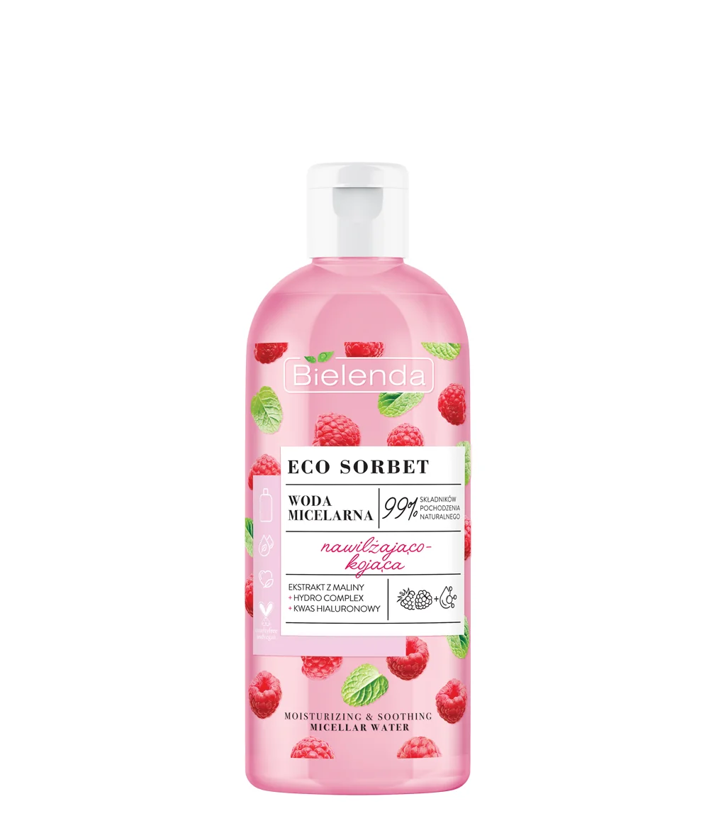 Bielenda Eco Sorbet ,Woda micelarna nawilżająco-kojąca, 500 ml