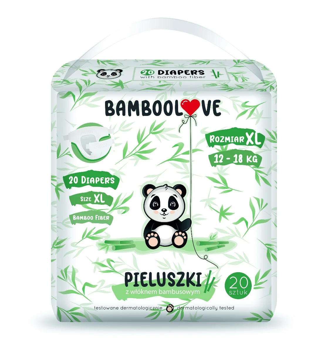 Bamboolove, jednorazowe pieluszki bambusowe rozmiar XL, 20 szt.