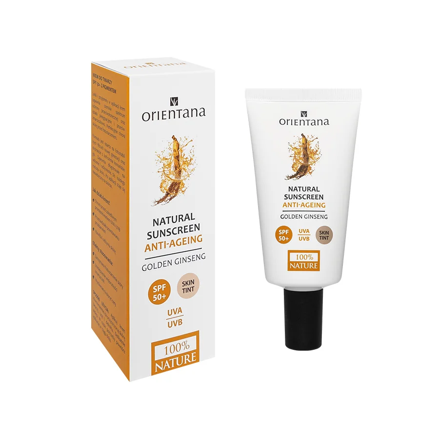 Orientana Złoty Żeń-Szeń naturalny krem z filtrem SPF 50 z pigmentami Skin Tint, 50 ml