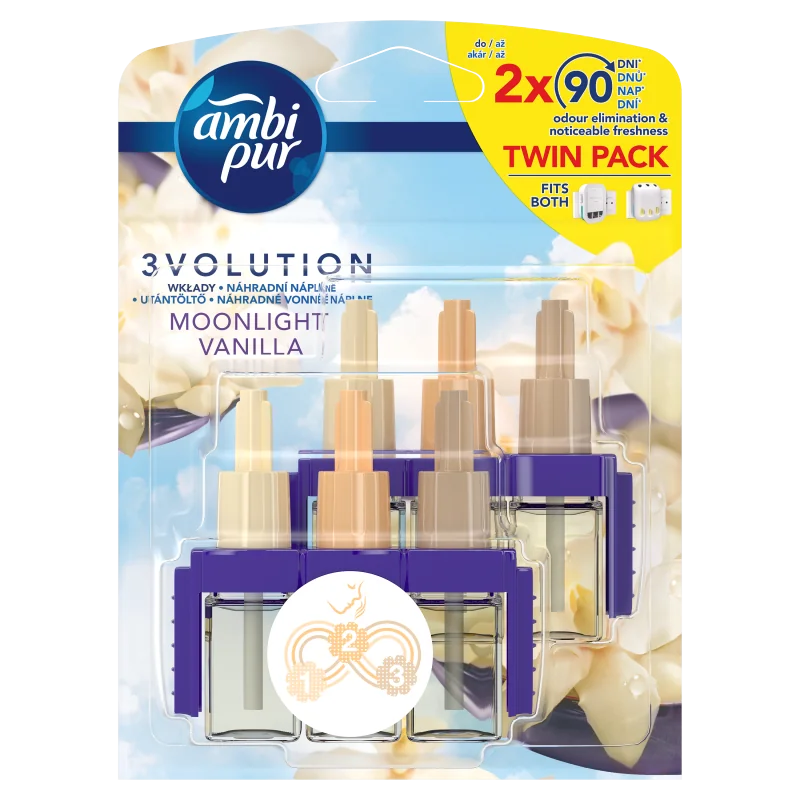 Ambi Pur 3 Volution Moonlight Vanilla wkład do elektrycznego odświeżacza powietrza twin pack, 2 x 20 ml