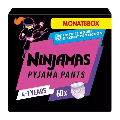 Orbico Pampers Ninjamas Girl pieluchomajtki na noc 4-7 lat, 60 sztuk