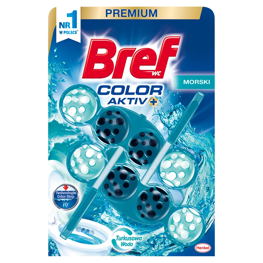 Bref WC Color Activ+ Odor Stop Morski zawieszka do toalety, 2x 50 g