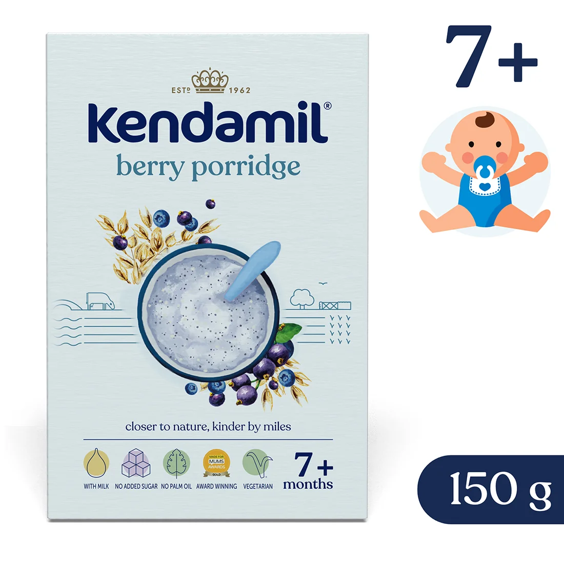 Kendamil Mleczna kaszka z owocami leśnymi, 150 g