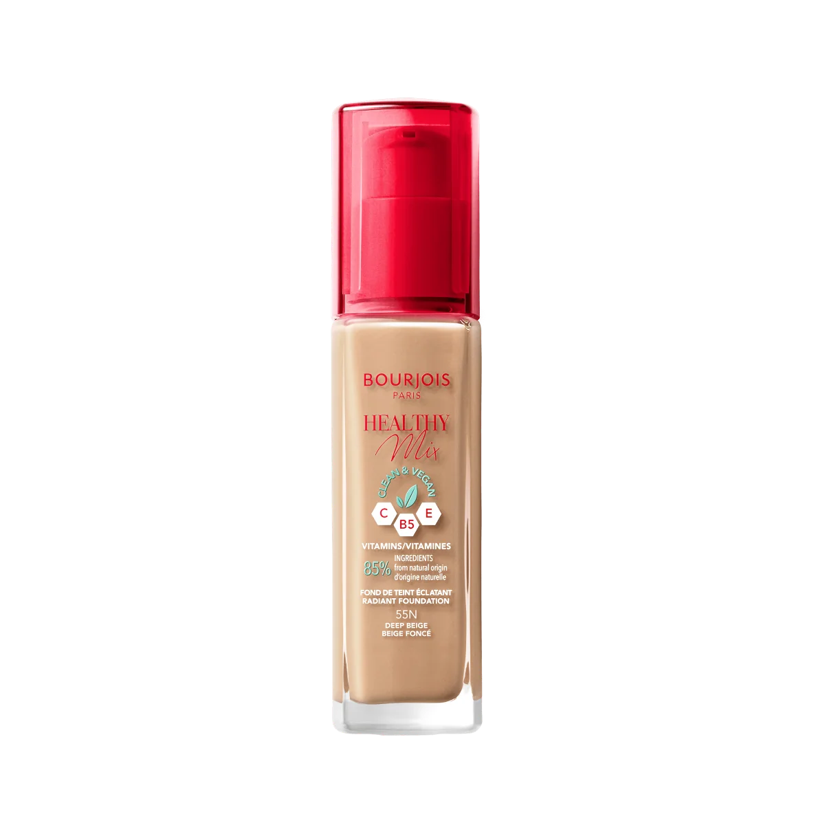 Bourjous Healthy Mix Foundation Podkład do twarzy 55 Dark Beige, 30 ml 