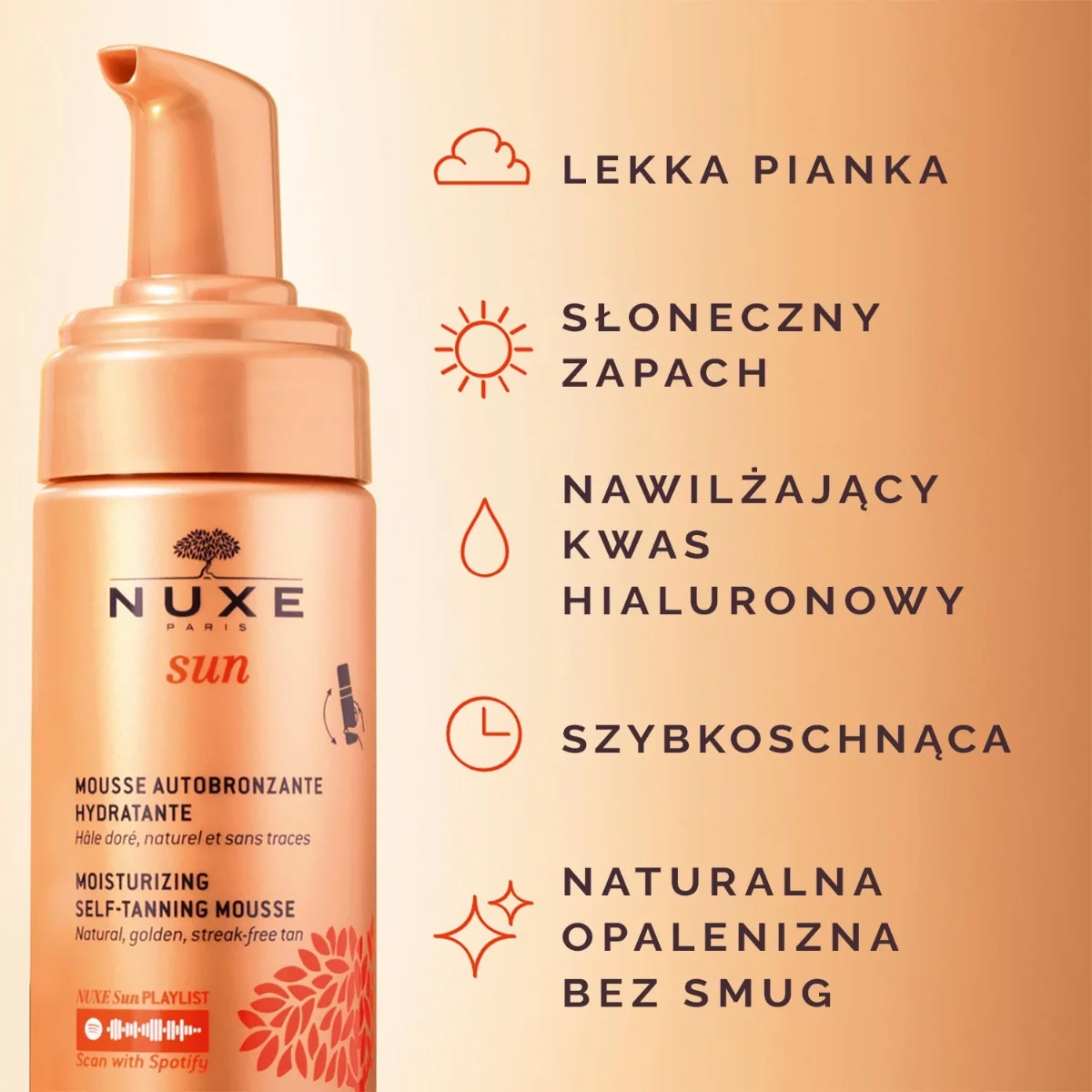 Nuxe Sun samoopalacz w piance, 150 ml