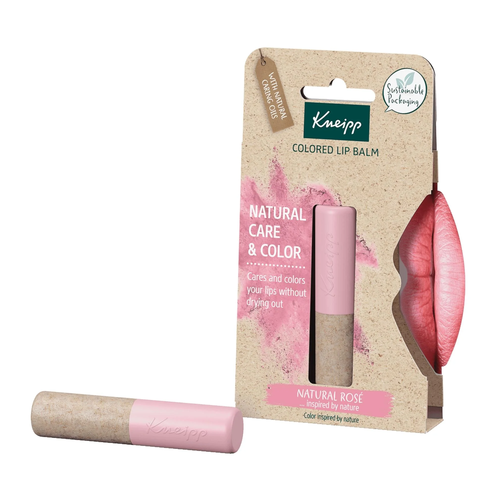 Kneipp Natural Care & Colour koloryzujący balsam do ust, Natural Rose, 3,5 g