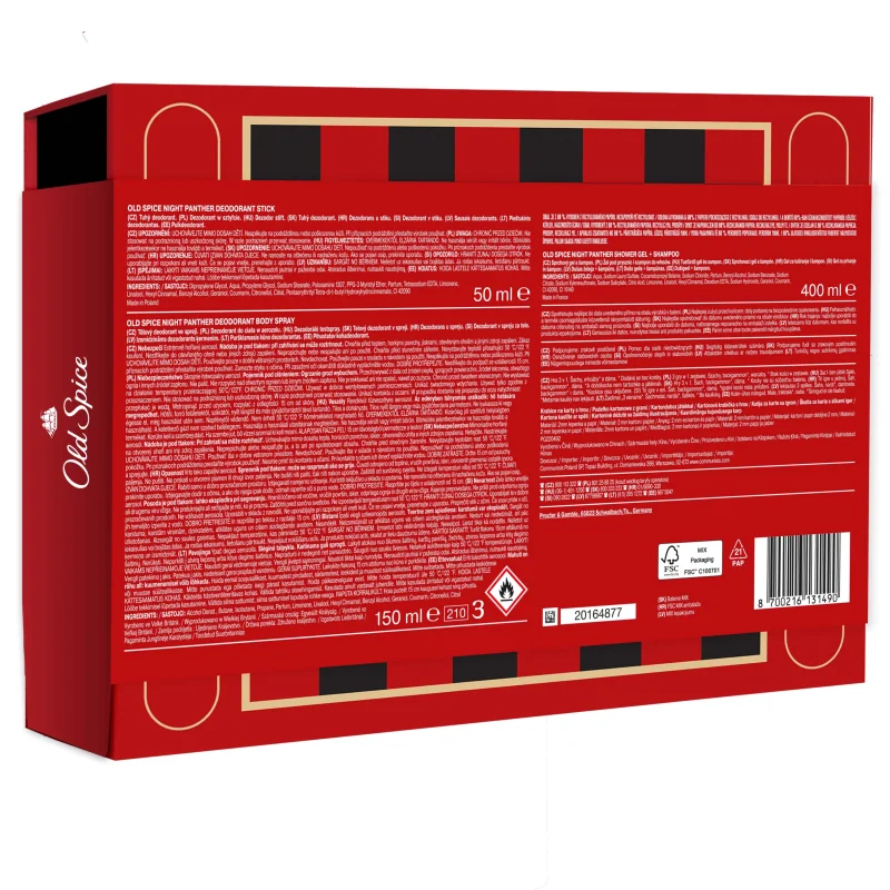 Old Spice Zestaw podarunkowy Gamebox, dezodorant w sztyfcie i w sprayu, żel pod prysznic, 3 gry 