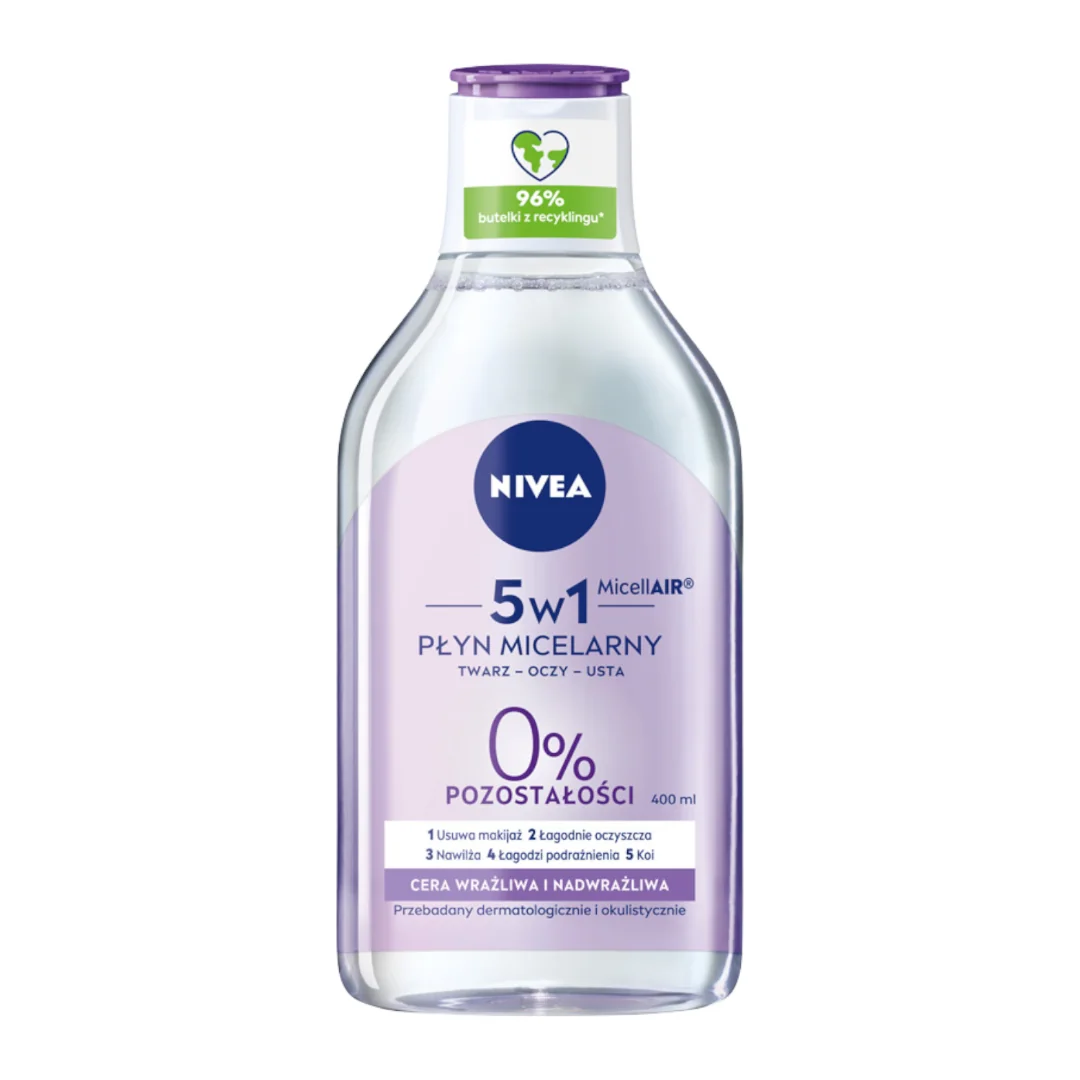 Nivea Pielęgnujący płyn micelarny 5w1 do cery wrażliwej i nadwrażliwej, 400 ml