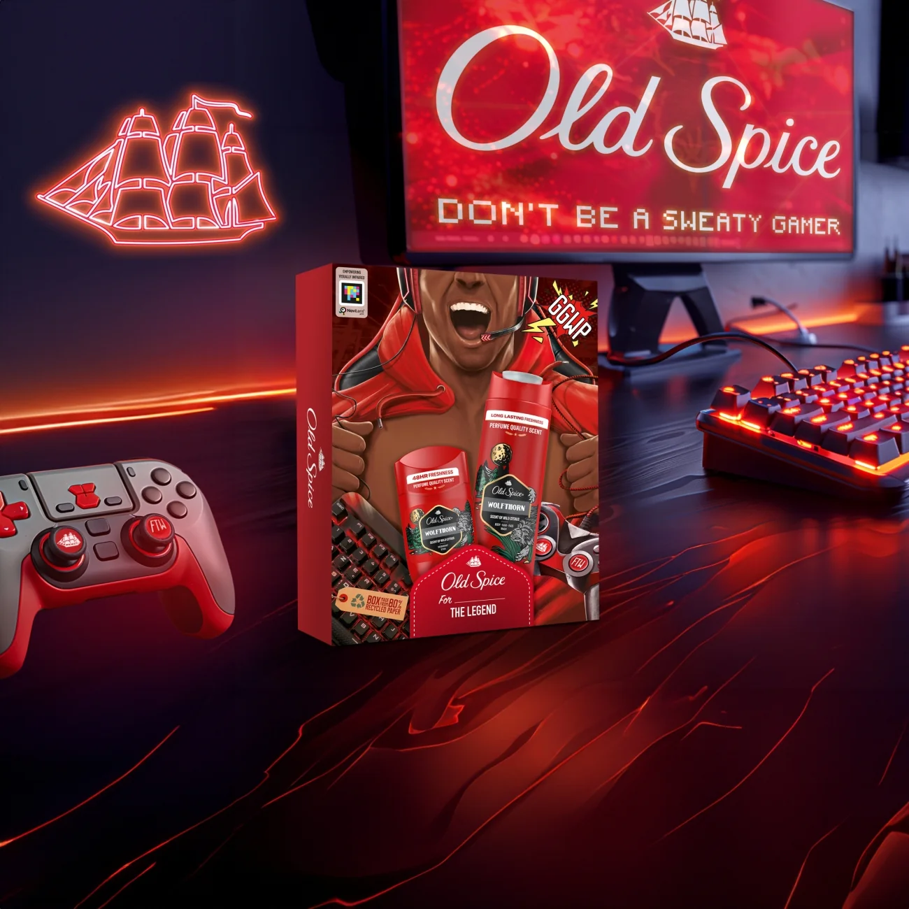 Old Spice Wolfthorn Gamer zestaw podarunkowy dezodorant w sztyfcie, 50 ml + żel pod prysznic, 250 ml