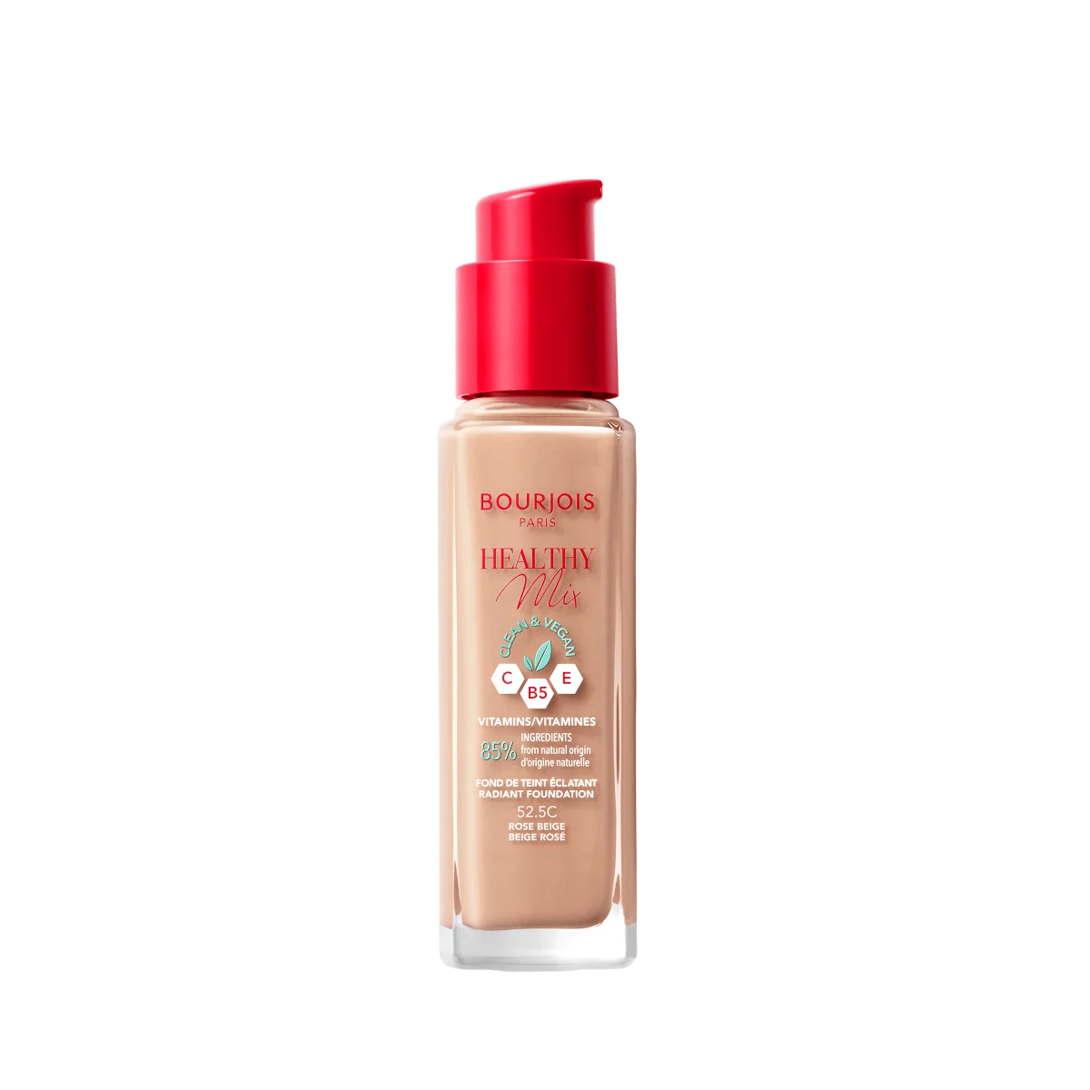 Bourjois Healthy Mix Clean Podkład rozświetlający nr 52,5C Rose Beige, 30 ml 