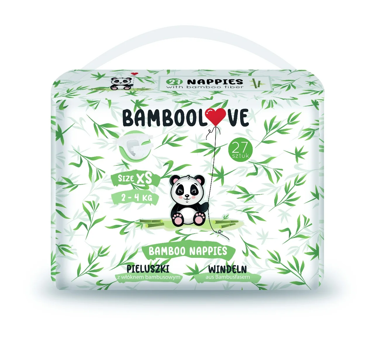 Bamboolove, jednorazowe pieluszki bambusowe rozmiar XS, 27 szt.