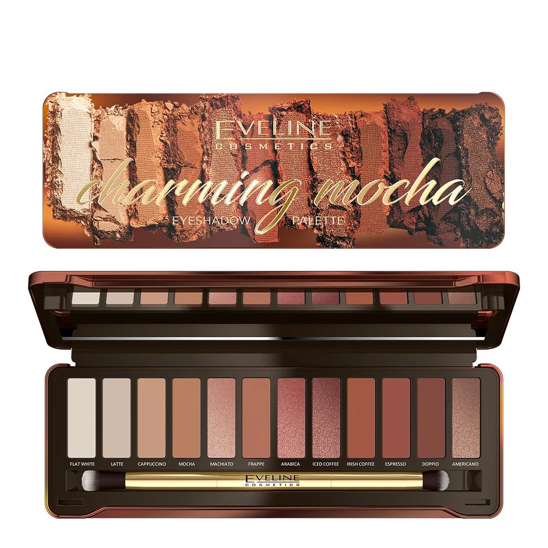 Eveline Cosmetics paleta 12 cieni do powiek Charming Mocha, 12 g