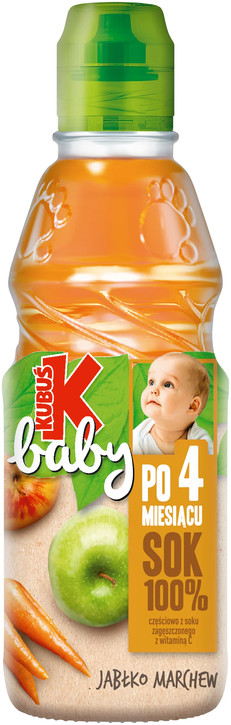 Kubuś Baby sok 100% sok jabłko marchew po 4. miesiącu, 300 ml