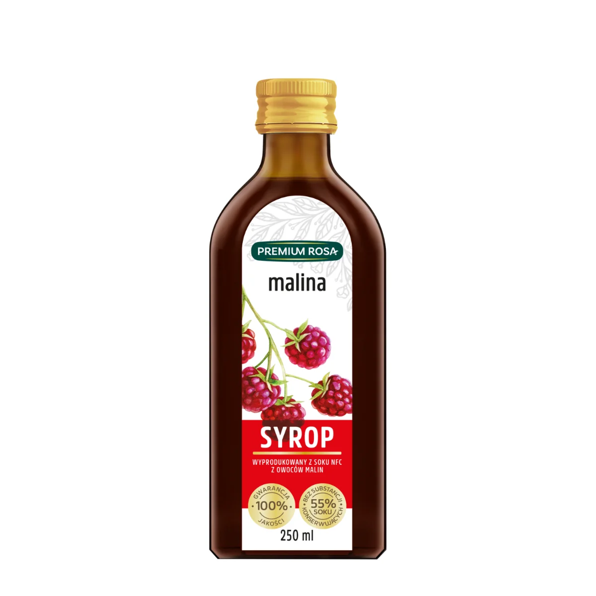 Premium Rosa syrop z malin, 250 ml