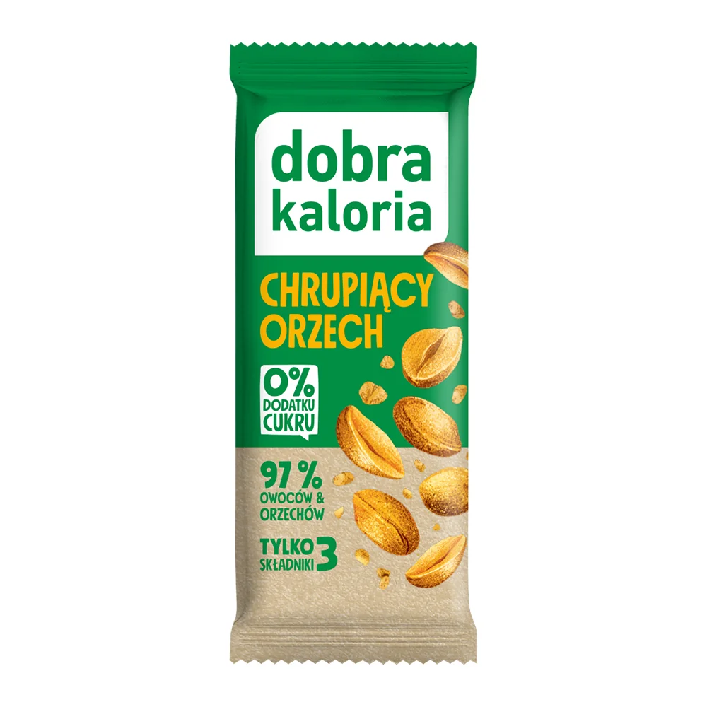 Dobra Kaloria Baton owocowy chrupiący orzech, 35 g