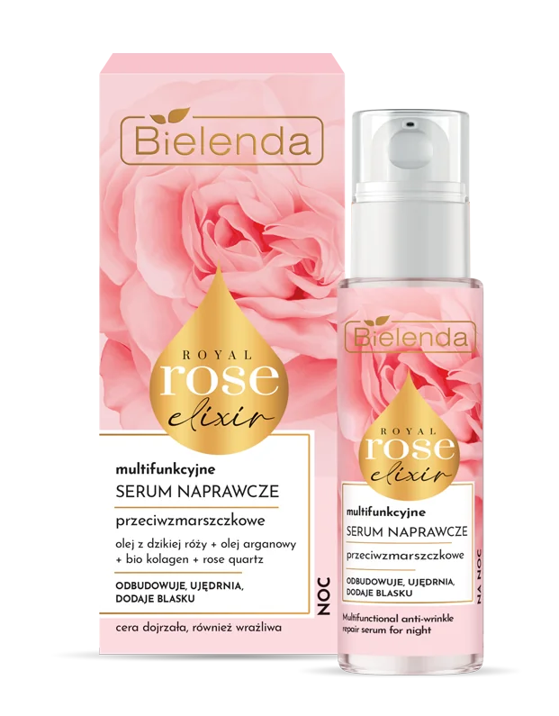 Bielenda Royal Rose multifunkcyjne przeciwzmarszczkowe serum naprawcze na noc, 30 ml