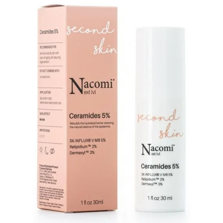 Nacomi Next Level Second Skin, serum do twarzy z ceramidami 5%, 30 ml