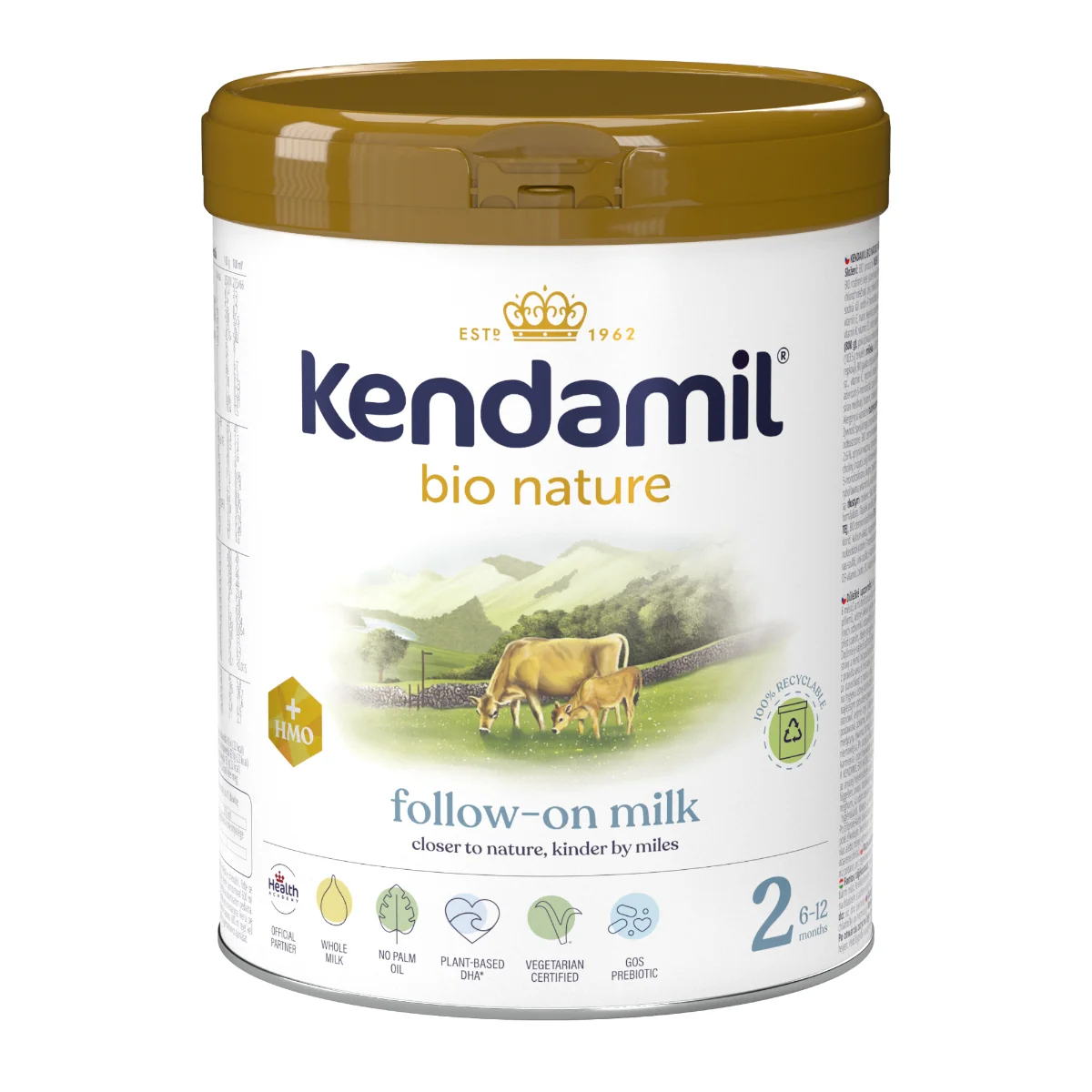 Kendamil BIO Nature 2 HMO+, Mleko następne dla niemowląt od 6 do 12 miesiąca życia, 800 g