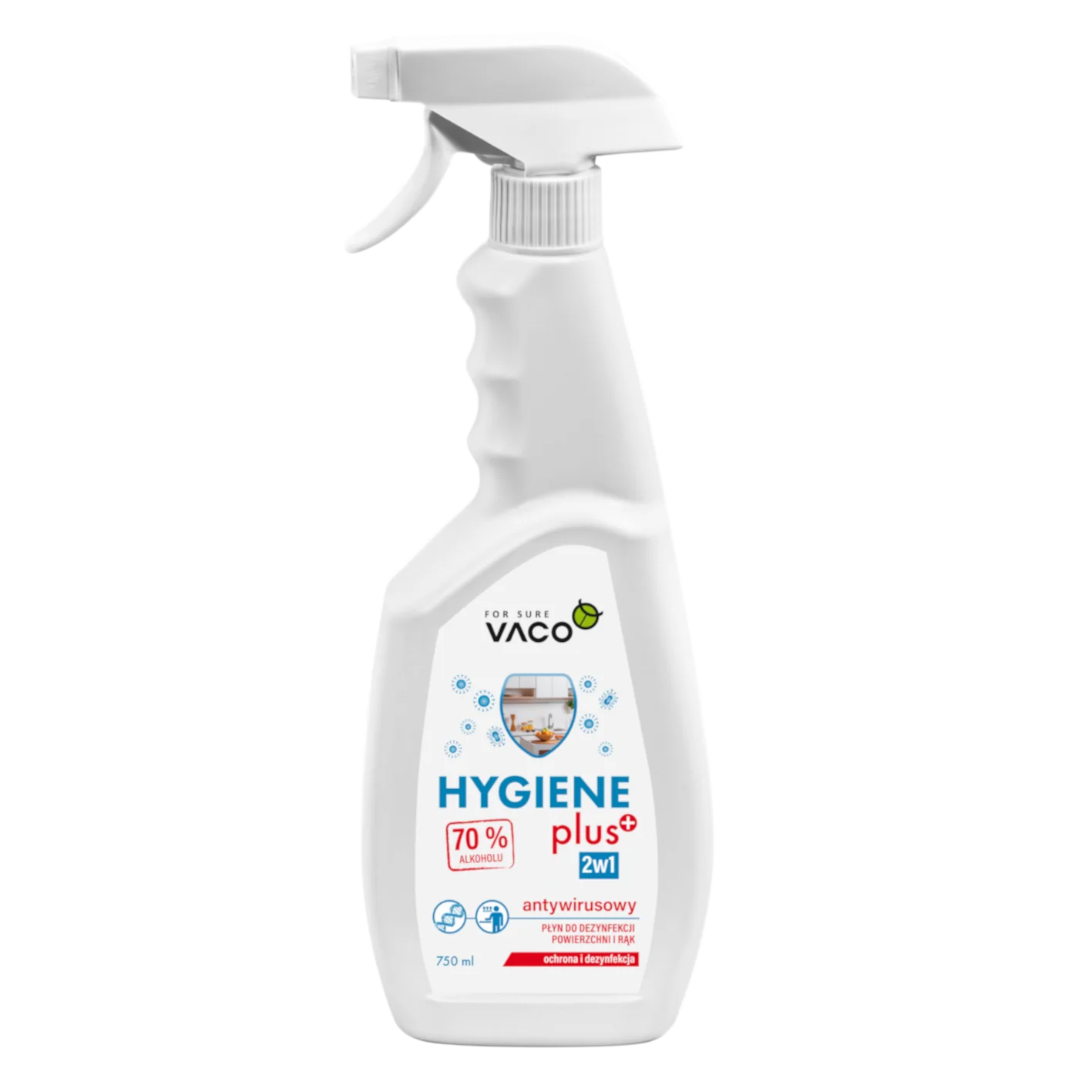 VACO Hygiene, Płyn do dezynfekcji rąk i powierzchni (trigger), 750 ml