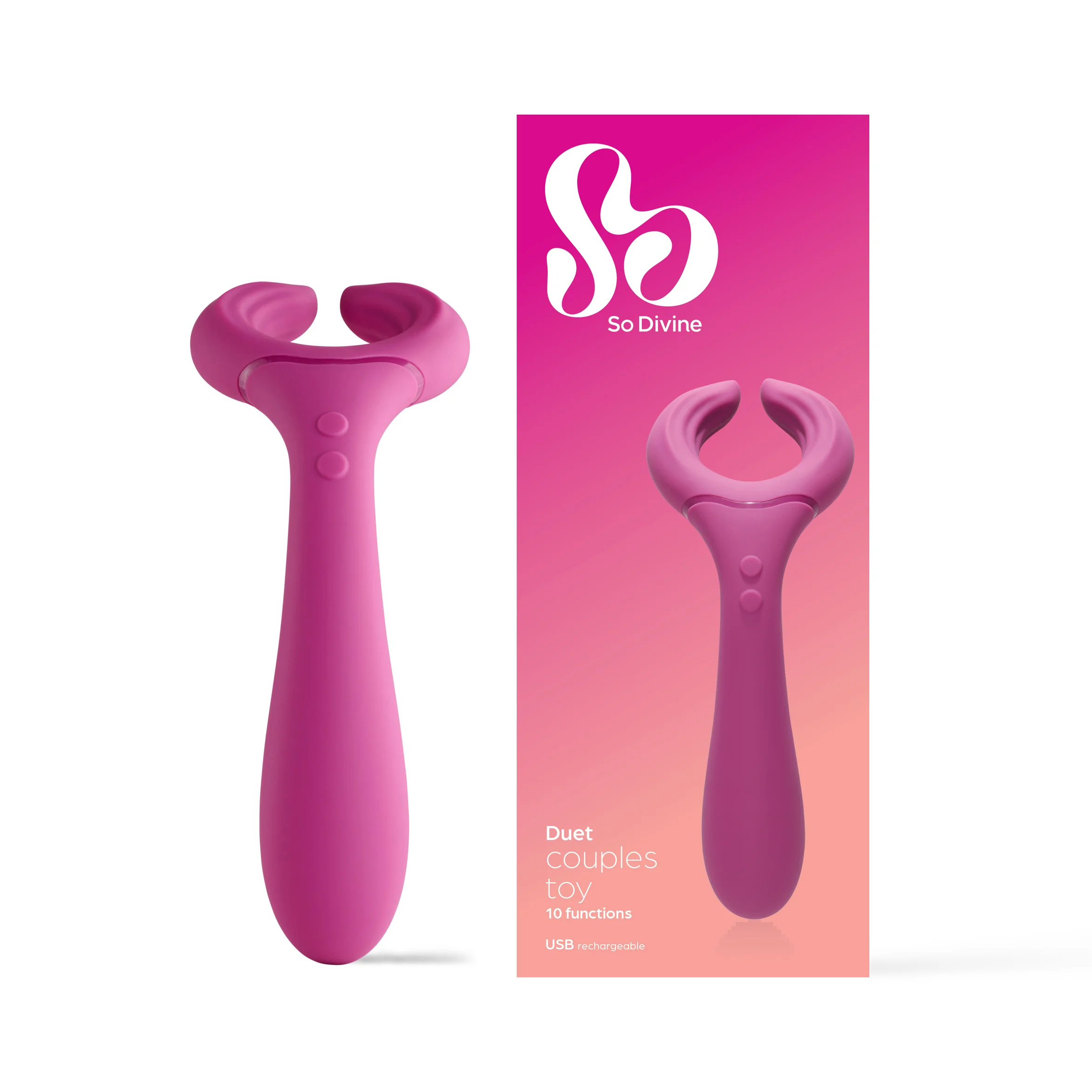 So Divine Duet Couples Vibrator stymulujący wibrator dla par Pink, 1 szt.