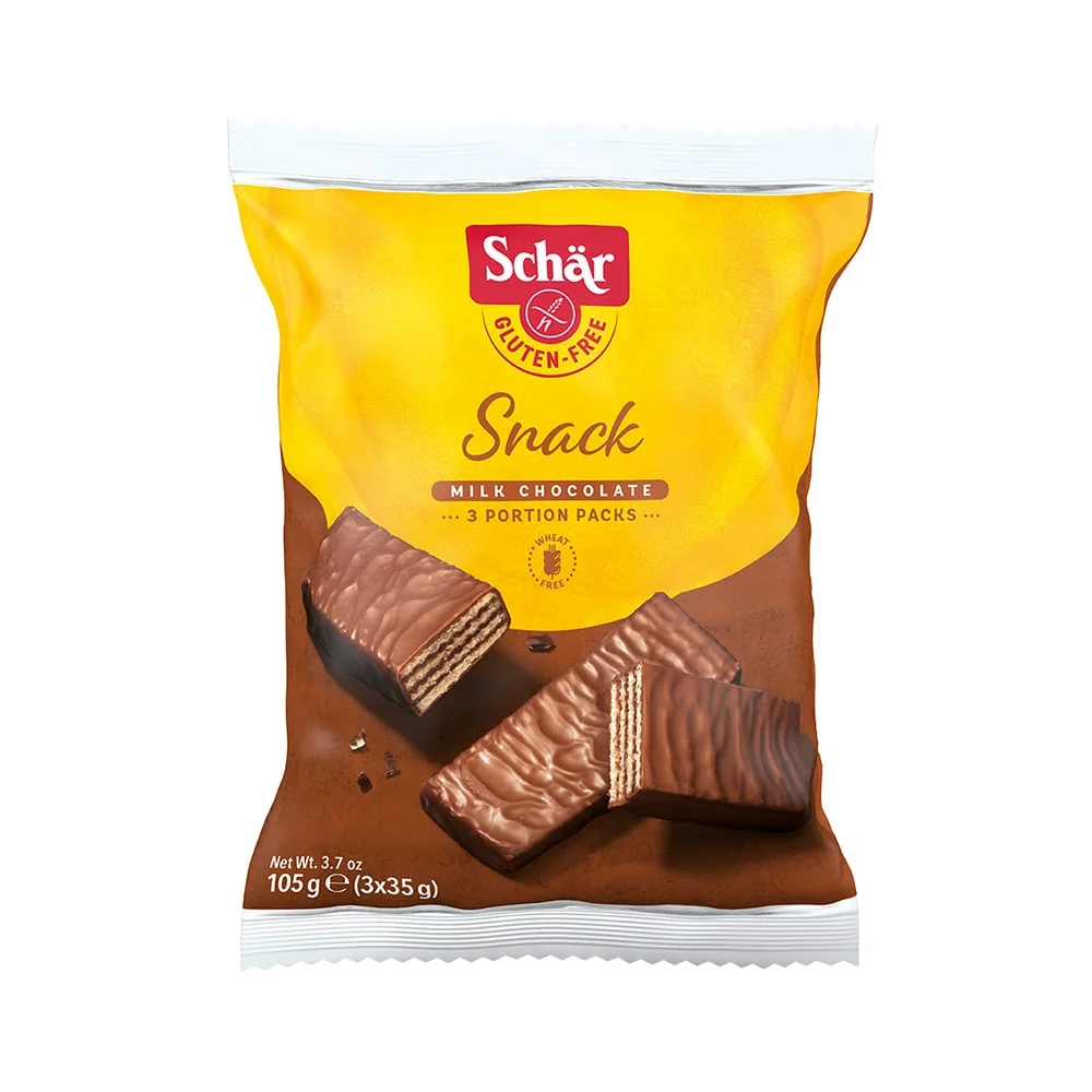 Schär Snack wafelki w czekoladzie z orzechami laskowymi bezglutenowe, 105 g