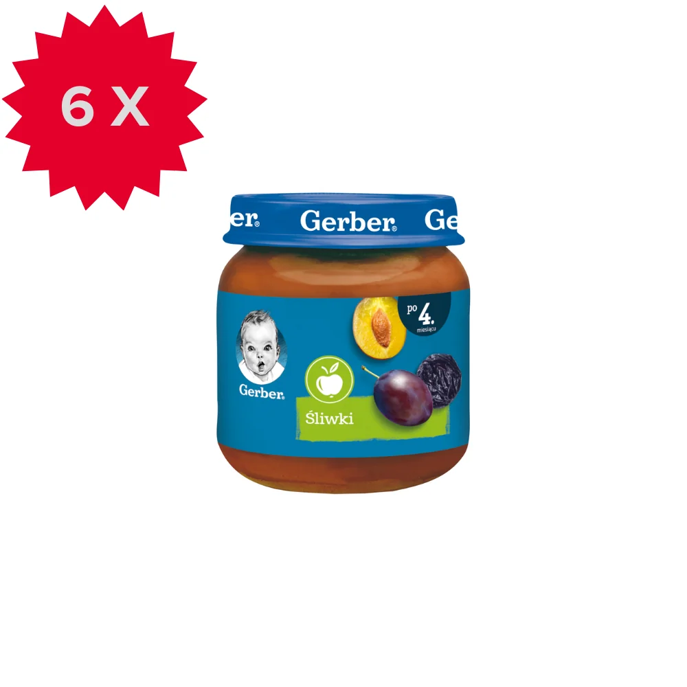 Gerber deserek śliwkowy, 6 x 125 g