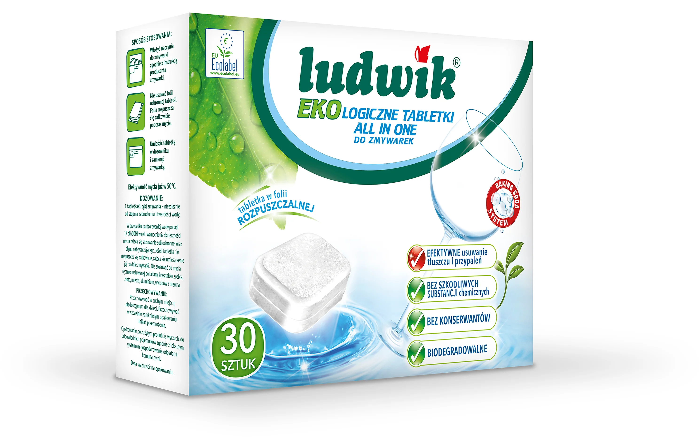 Ludwik All in one ekologiczne tabletki do zmywarek, 30 szt.