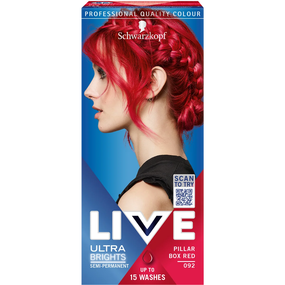 Schwarzkopf Live Ultra Brights farba do włosów 092 Pilar Box RED, 1 szt.