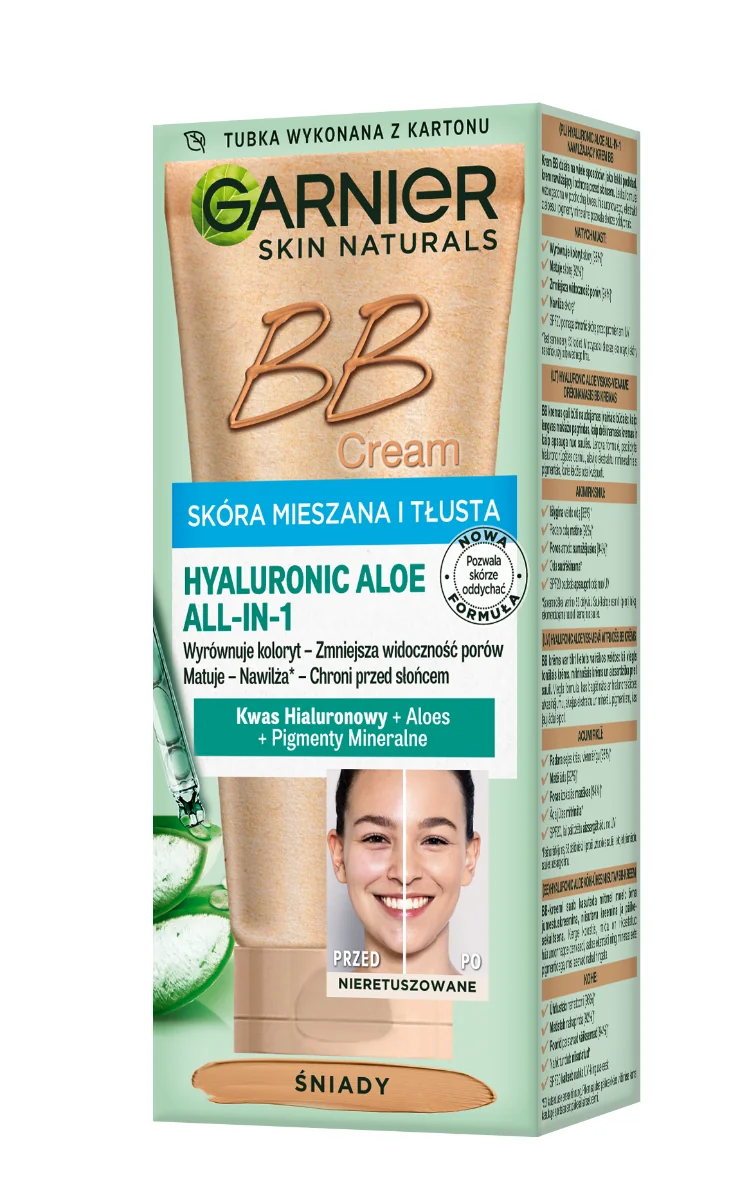 Garnier Nawilżający krem BB do skóry mieszanej i tłustej Śniady, 50 ml