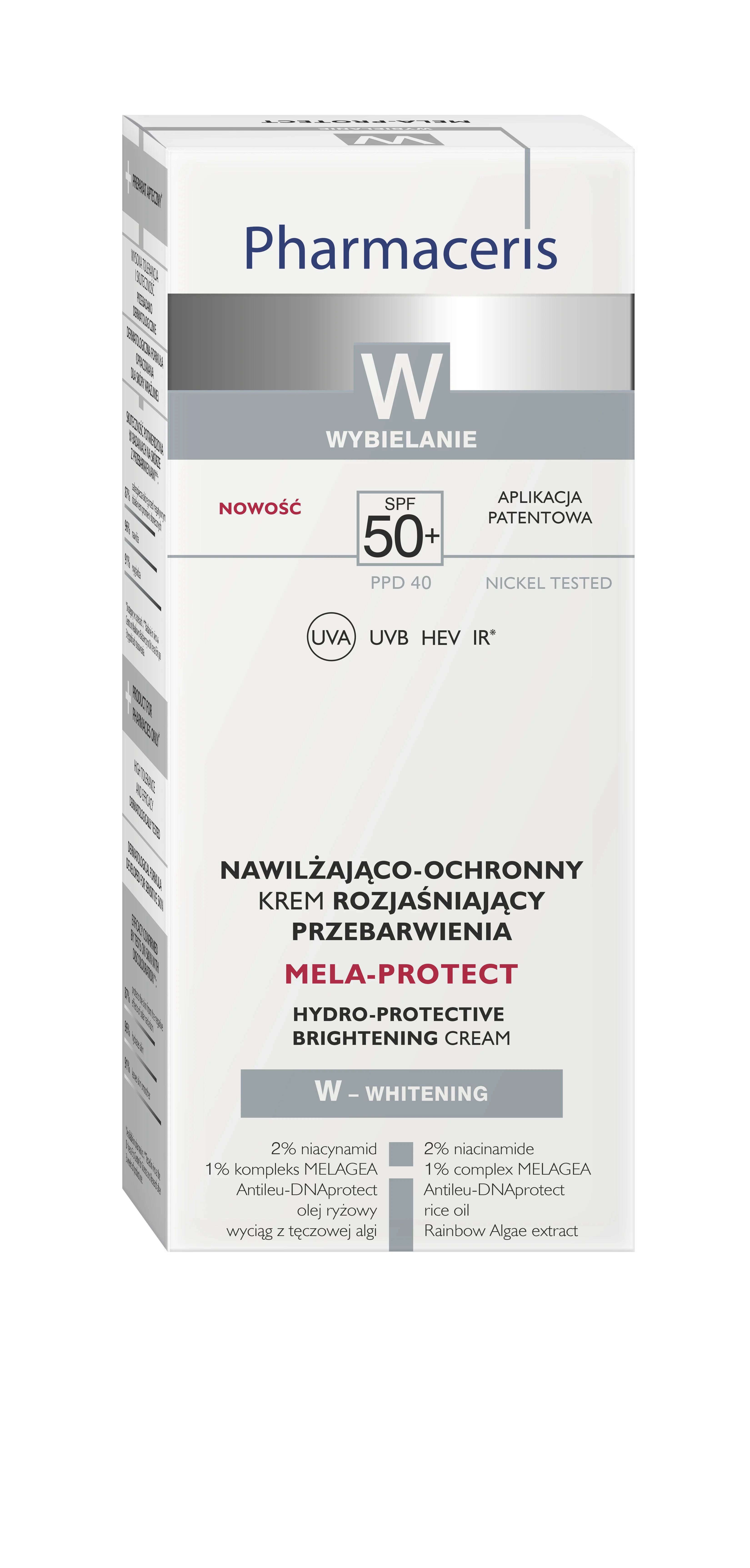 Pharmaceris W Mela-Protect SPF 50+ nawilżająco-ochronny krem rozjaśniający przebarwienia, 50 ml