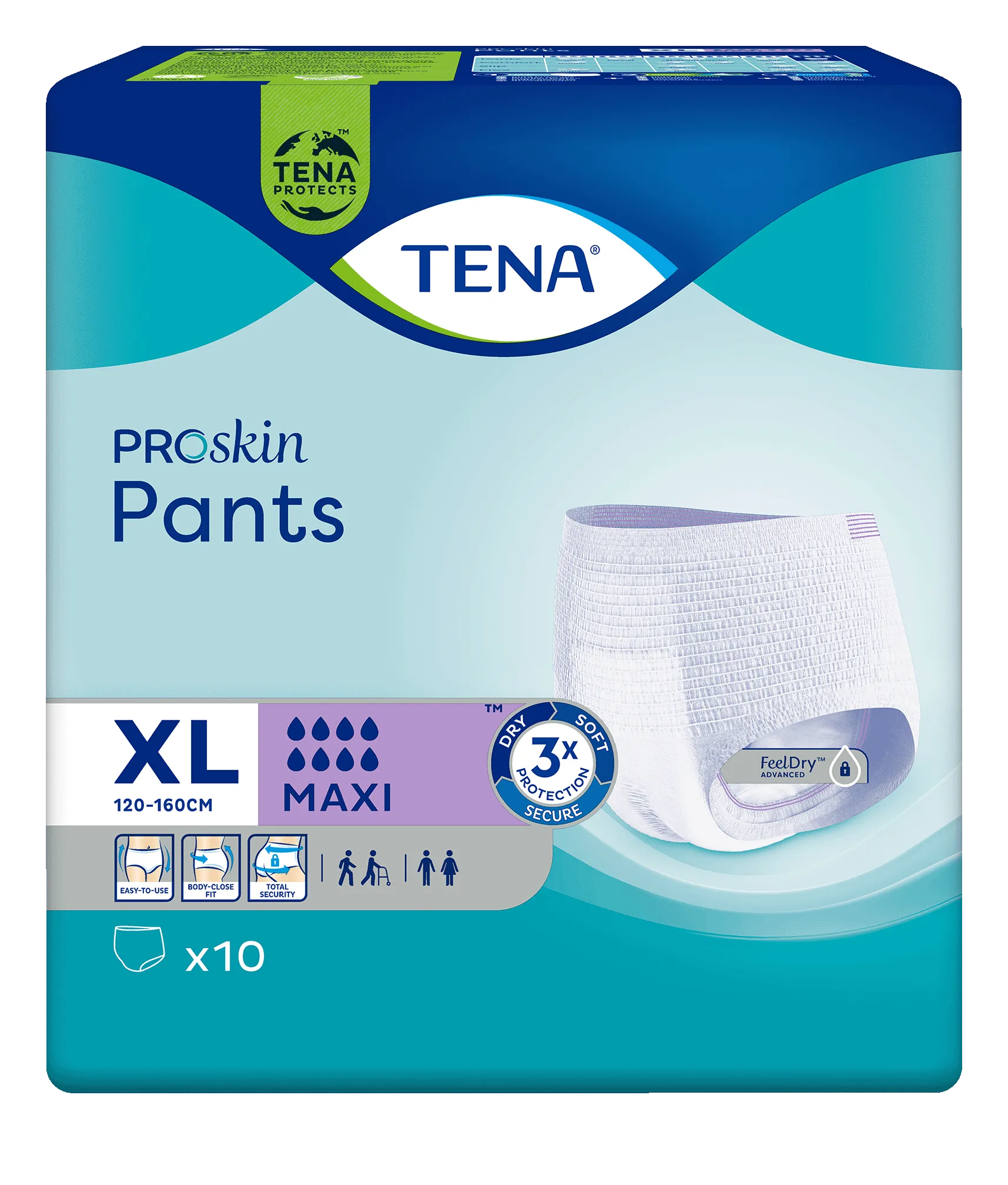 TENA Pants ProSkin Maxi, majtki chłonne, rozmiar XL, 10 sztuk