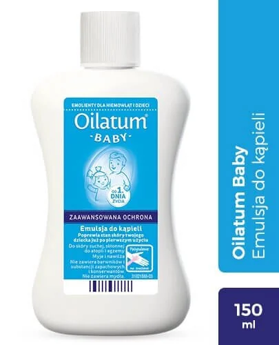 Oilatum Baby, emulsja do kapieli dla niemowląt od 1 dnia życia, 150 ml