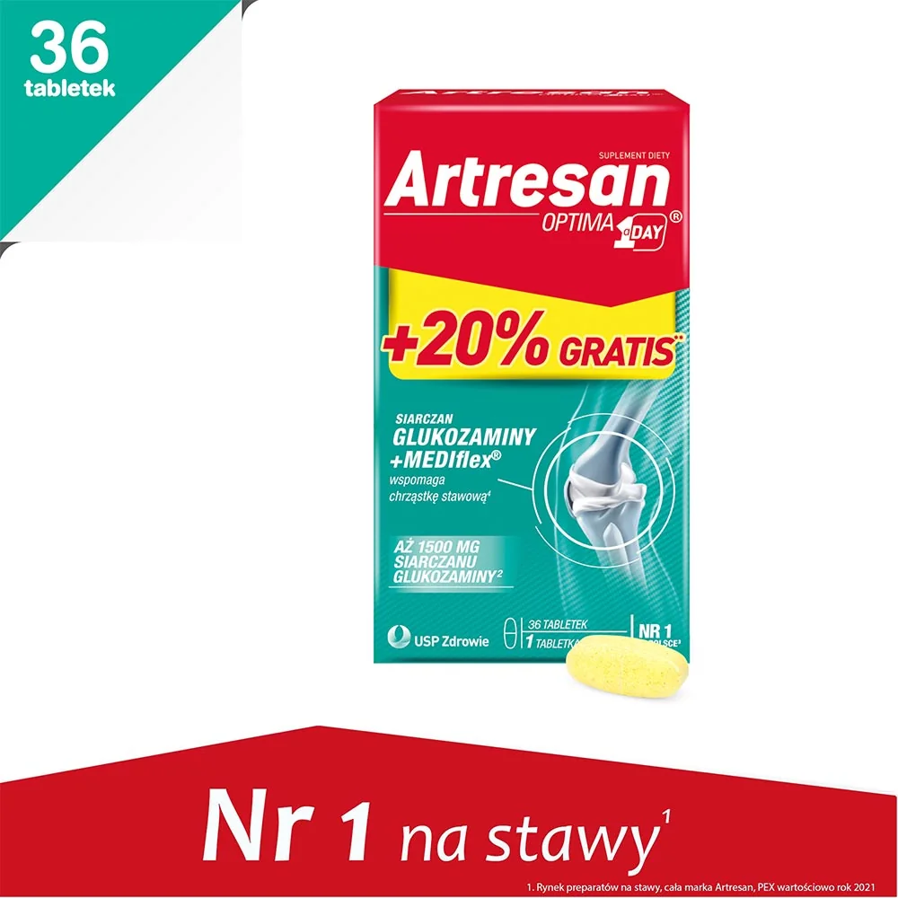 Artresan Optima 1aDay, suplement diety, 30 tabletek + 6 tabletek gratis