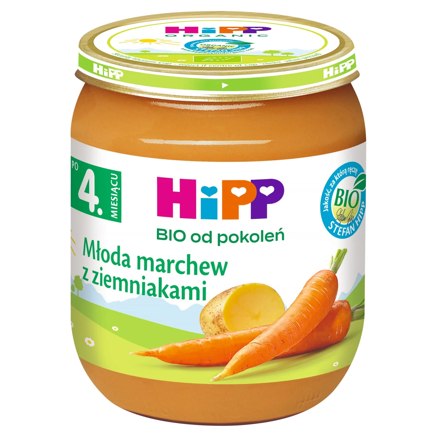 HiPP BIO od pokoleń obiadek młoda marchew z ziemniakami po 4. miesiącu, 125 g