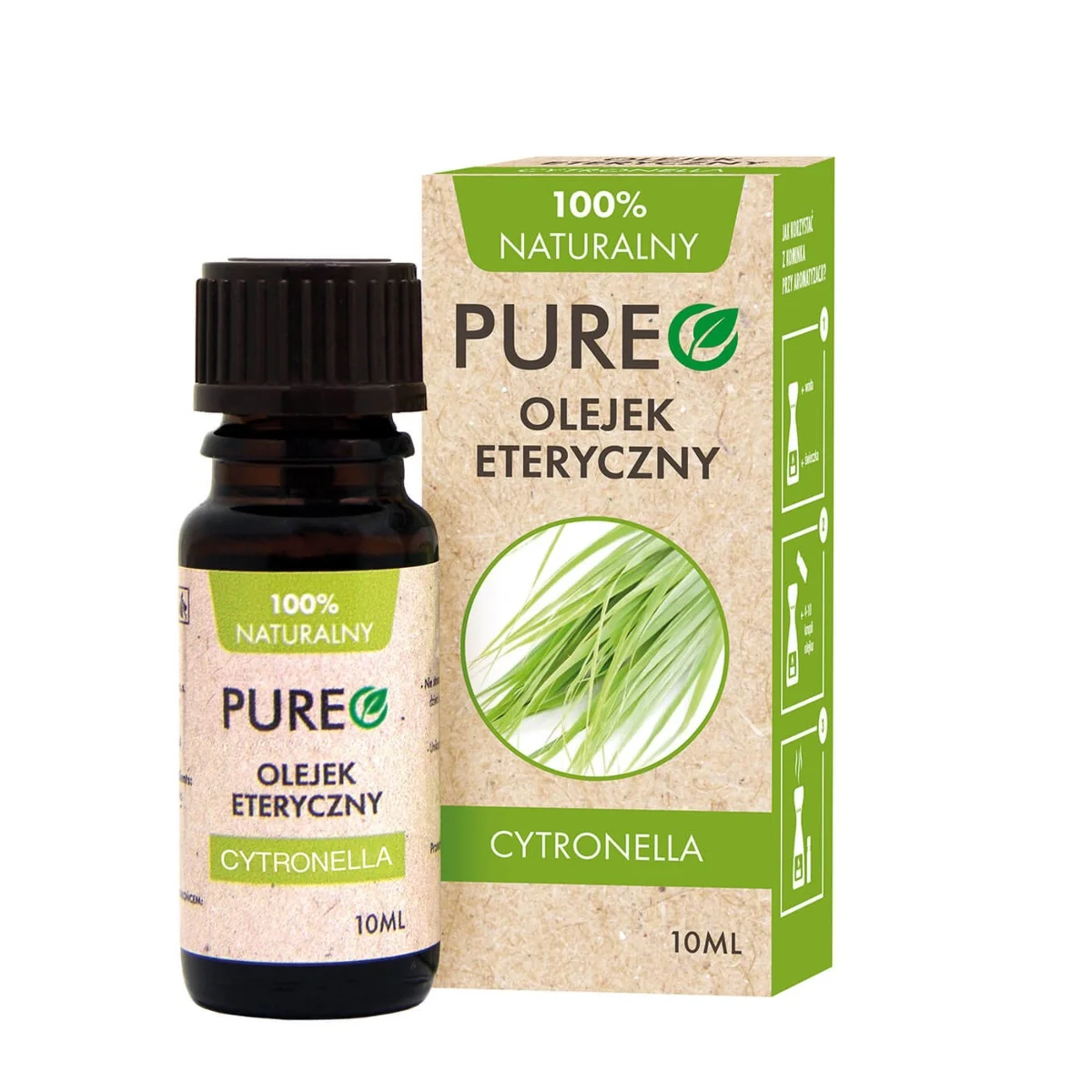 Pureo Naturalny Olejek Eteryczny Cytronella, 10 ml