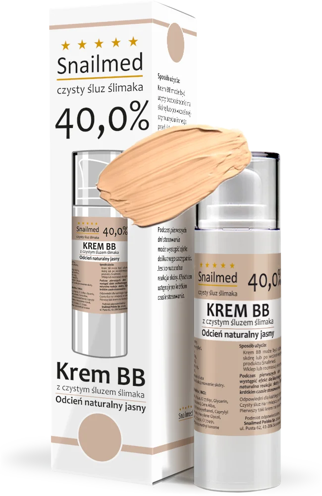 Snailmed krem BB ze śluzem ślimaka, jasny odcień naturalny, 30 ml