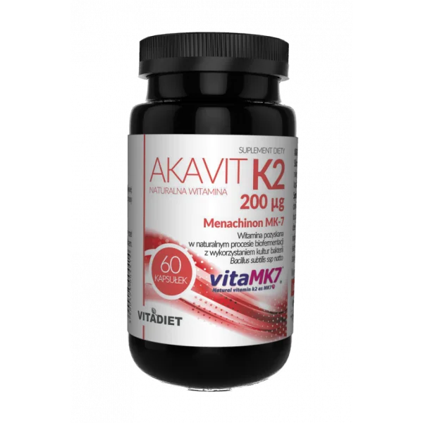 Akavit Naturalna witamina K2, suplement diety, 60 kapsułek