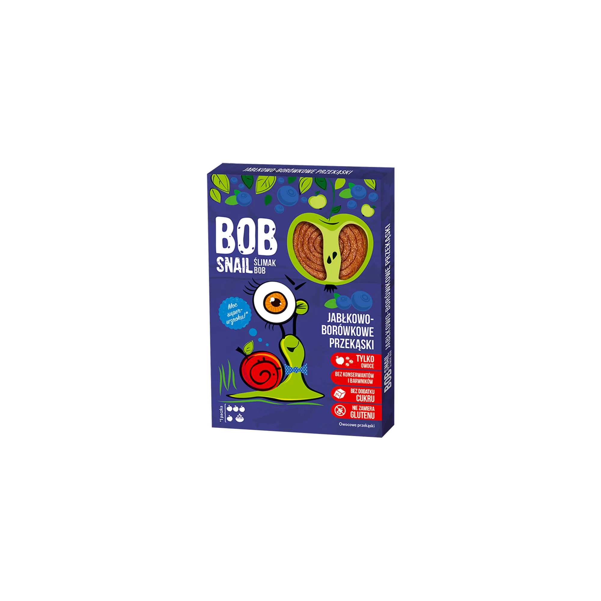 BOB Snail przekąska Jabłkowo-borówkowa bez dodatku cukru, 60 g