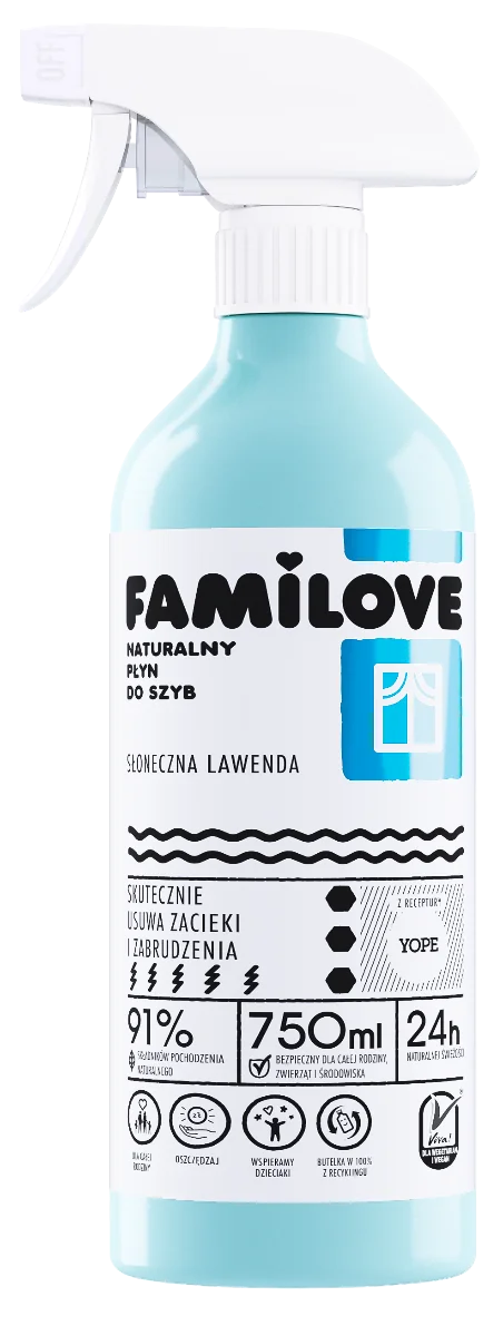 YOPE Familove naturalny płyn do szyb, 750 ml