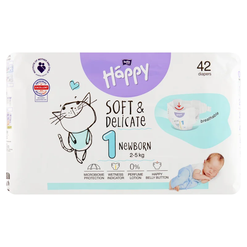 Bella Baby Happy Newborn, pieluszki 2-5 kg, 42 szt.