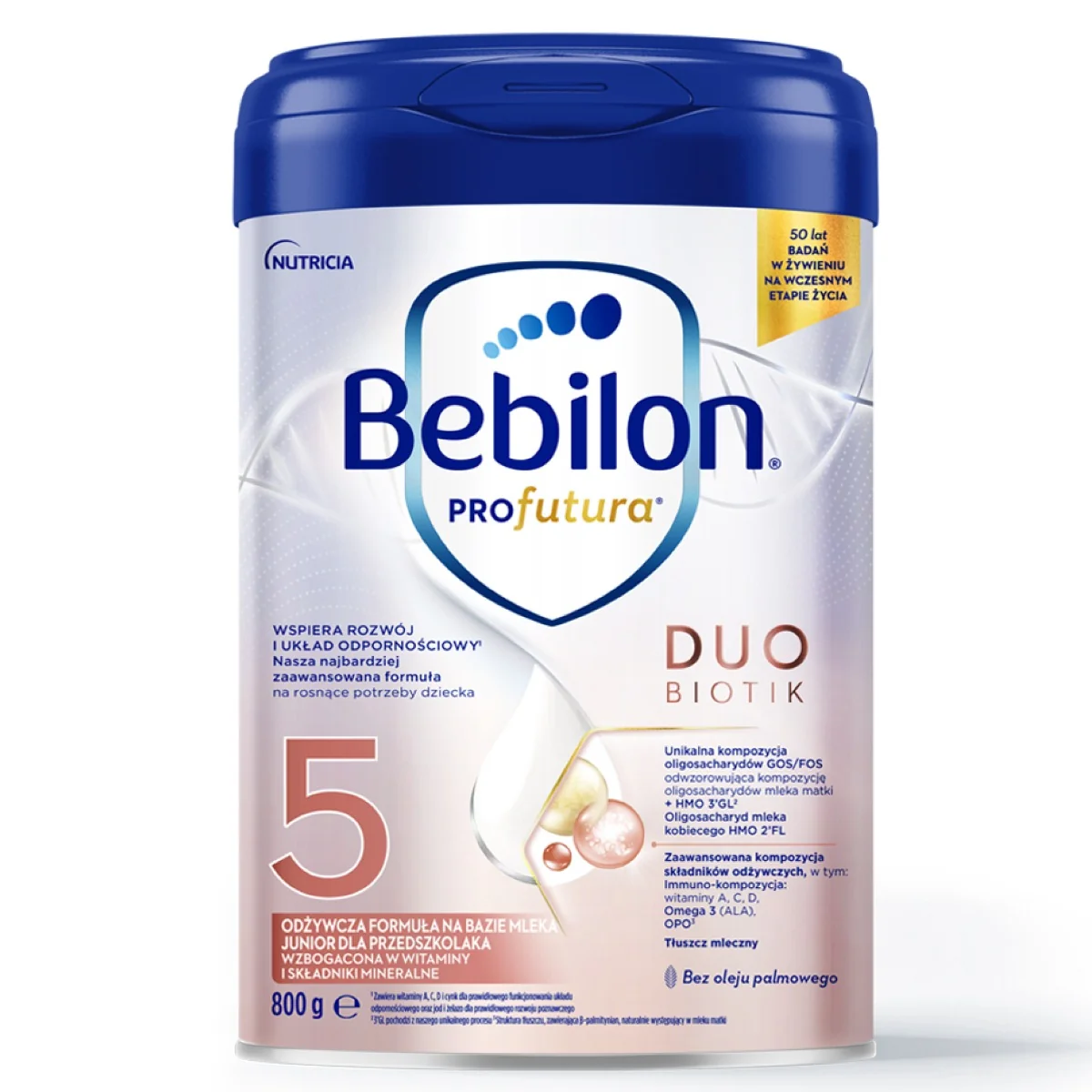 Bebilon Profutura Duo Biotik 5, odżywcza formuła na bazie mleka, dla przedszkolaka, 800 g 