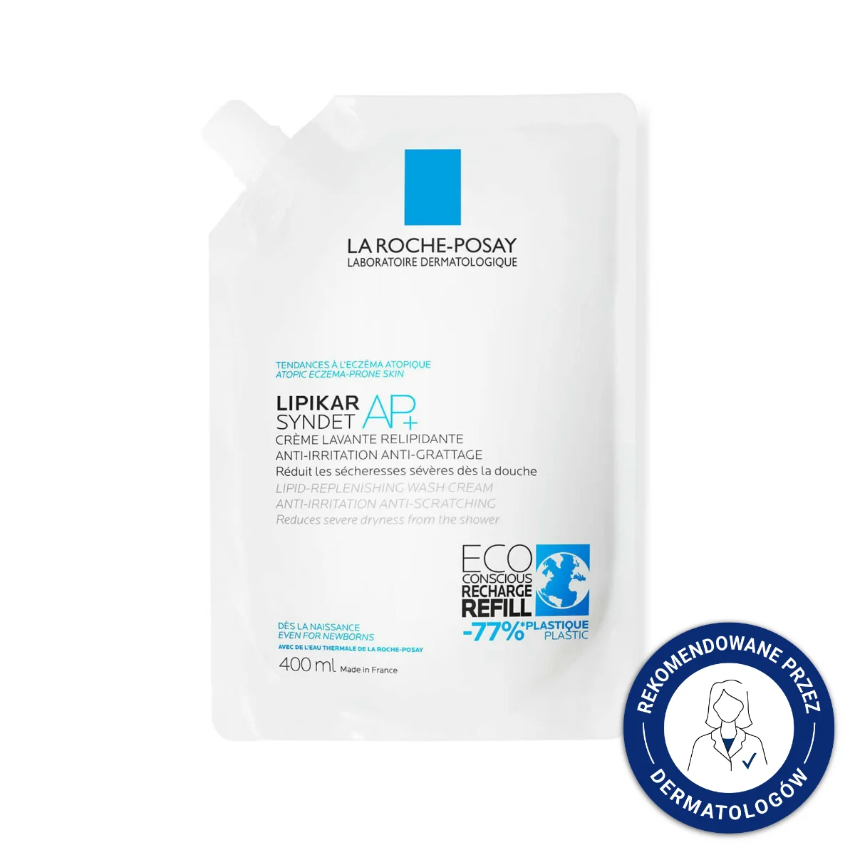 La Roche-Posay Lipikar Syndet AP+, krem myjący (refill), 400 ml