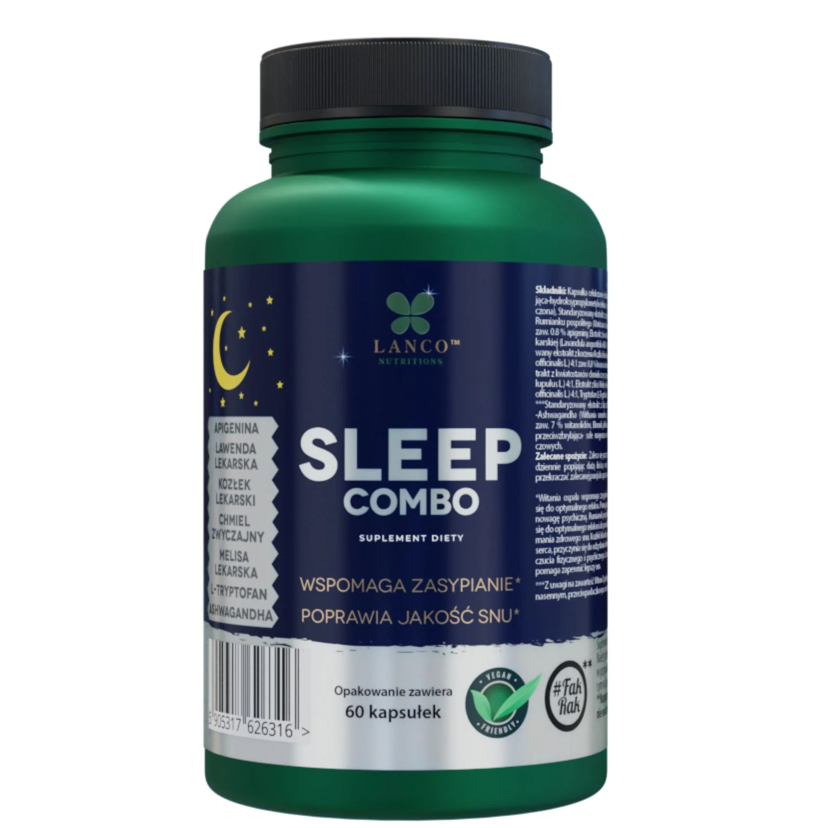 Lanco Nutrition Sleep Combo Głęboki sen i szybsze zasypianie 60 kapsułek