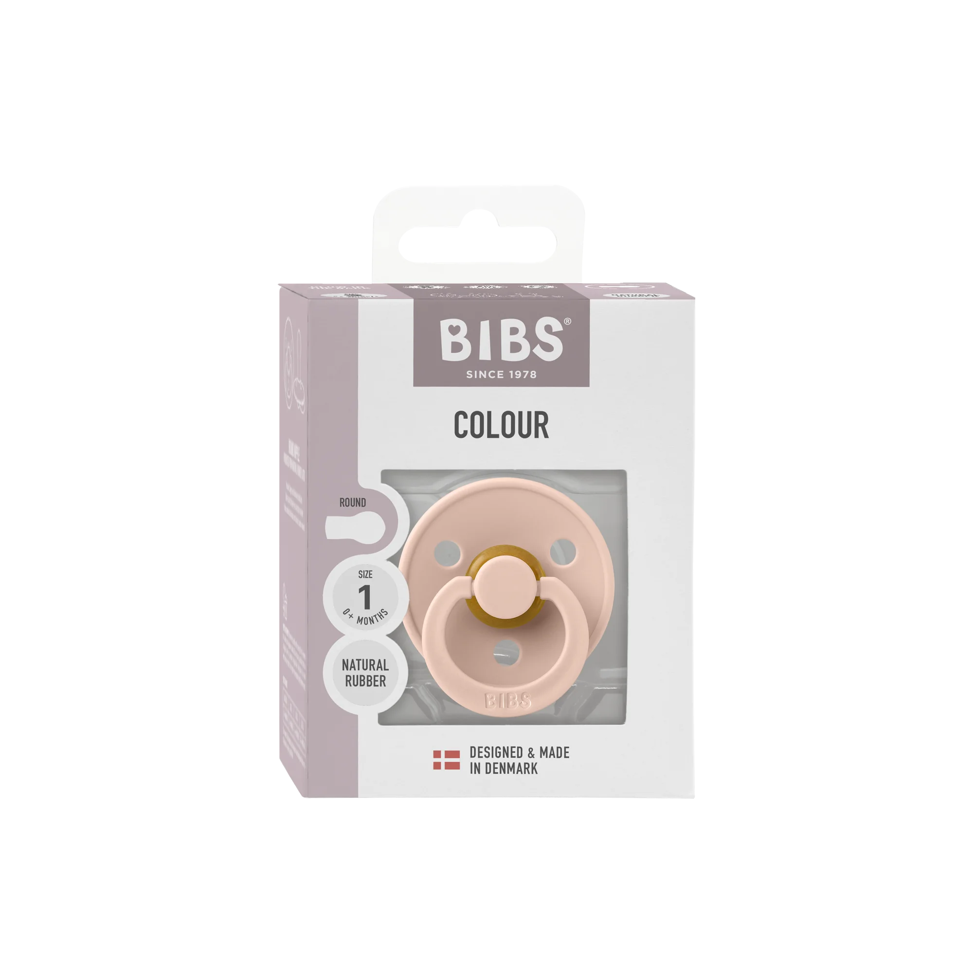 BIBS Pacifier Colour Blush smoczek lateksowy, 1 szt. 