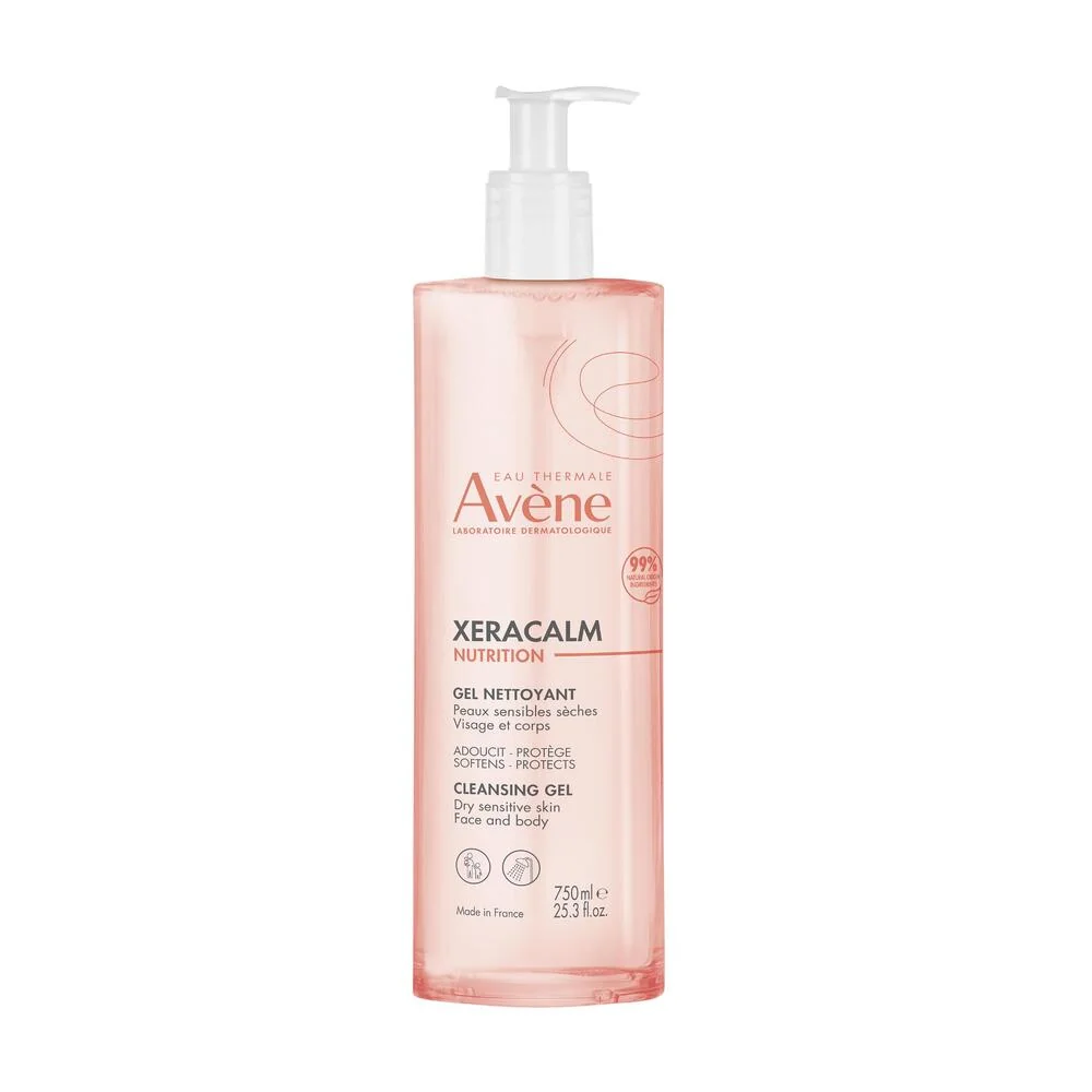 Avène Xeracalm Nutrition, żel oczyszczający do twarzy i ciała, 750 ml