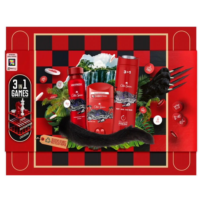 Old Spice Zestaw podarunkowy Gamebox, dezodorant w sztyfcie i w sprayu, żel pod prysznic, 3 gry 