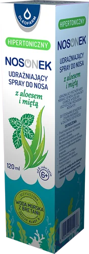 Oleofarm, Nosonek udrażniający spray do nosa z aloesem i miętą, 120 ml